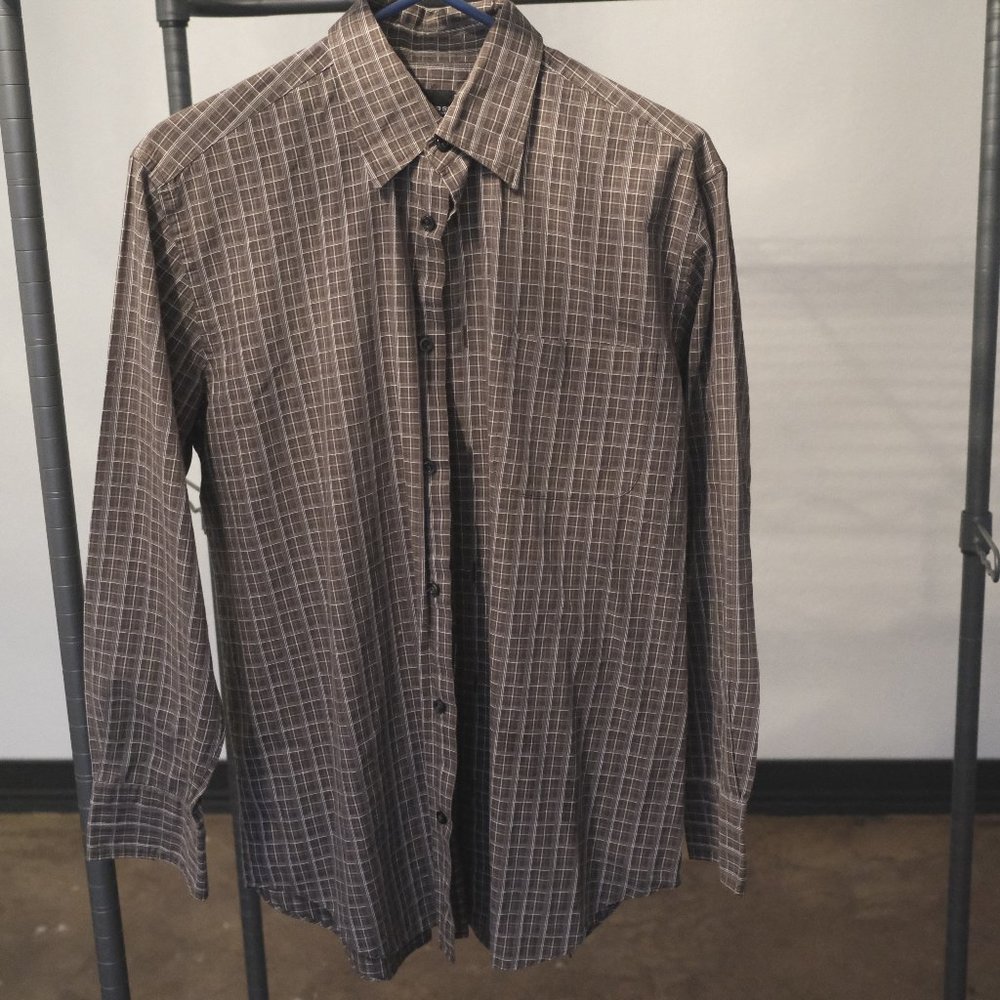 Slates Long-sleeved Plaid Button Up